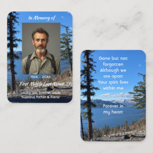 Carte De Visite Souvenir commémoratif Lac  Arbres de la forêt