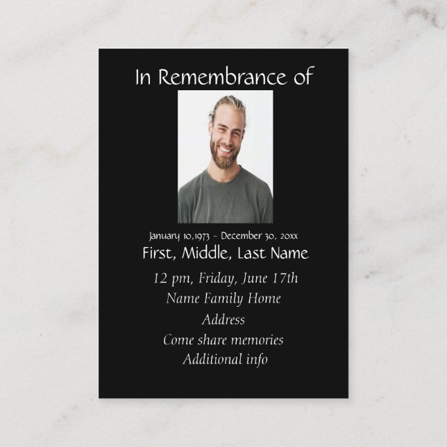 Carte De Visite Souvenir de la mémoire de Poche Keepsaké Loup (Dos)