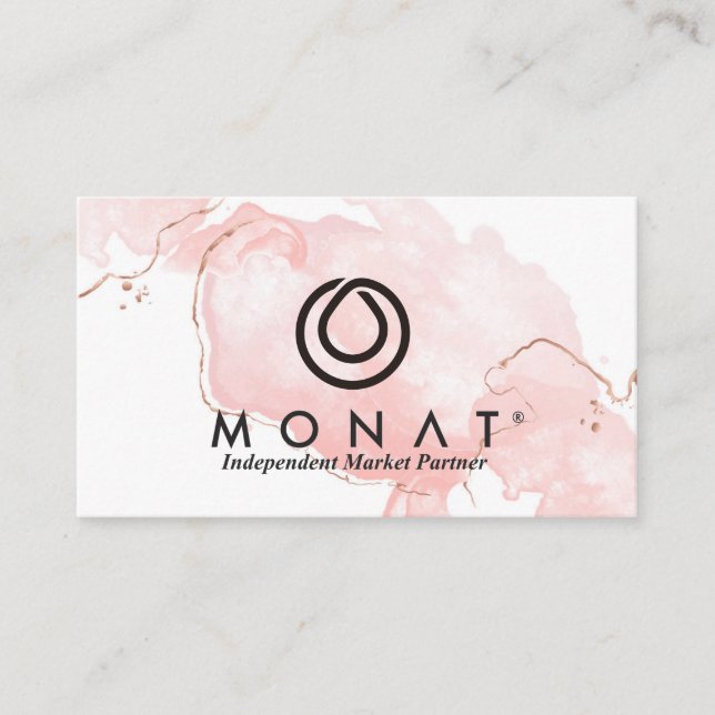 Carte De Visite Soyez votre propre patron avec MONAT-Pink (Devant)