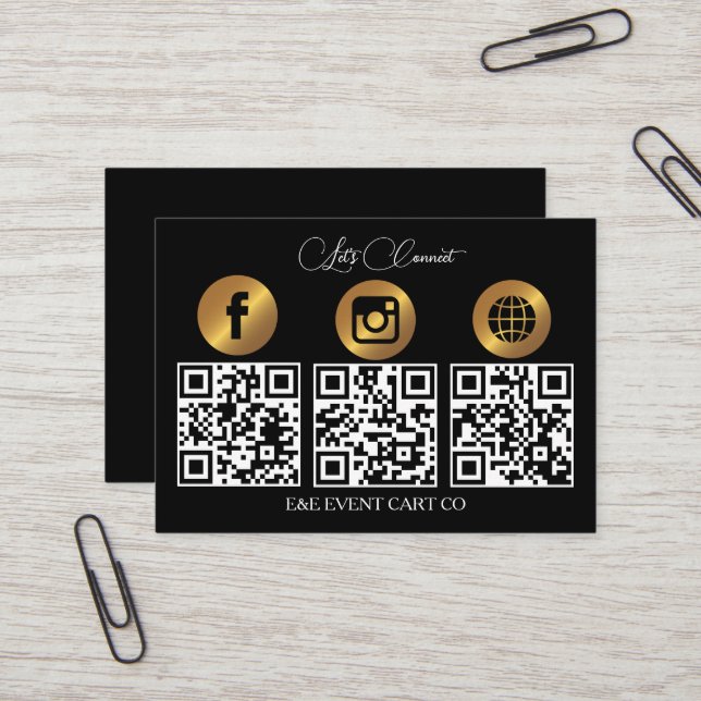 Carte De Visite Soyons sociaux | Entreprise moderne de code QR (Devant/Arrière en situation)