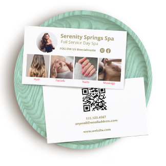 Carte De Visite Spa 4 Photo Médias sociaux Code QR