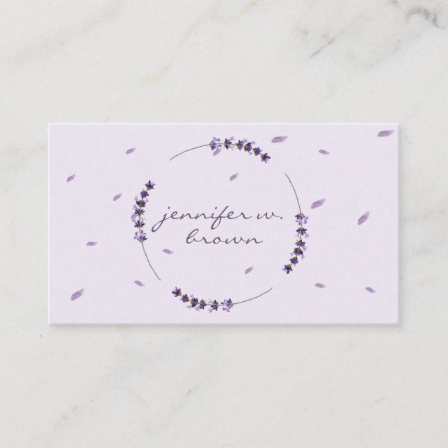 Carte De Visite Spa Aromathérapie Lavande (Devant)