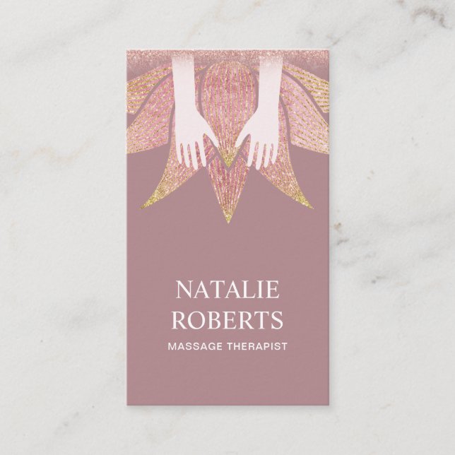 Carte De Visite Spa curatif de mains de thérapie de massage et de (Devant)