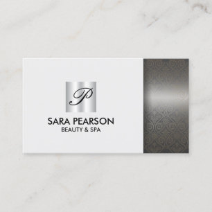 Carte De Visite Spa de Beauté Élégant Monogramme