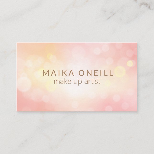 Carte De Visite spa de jour professionnel Blush Pink Bokeh de luxe (Devant)