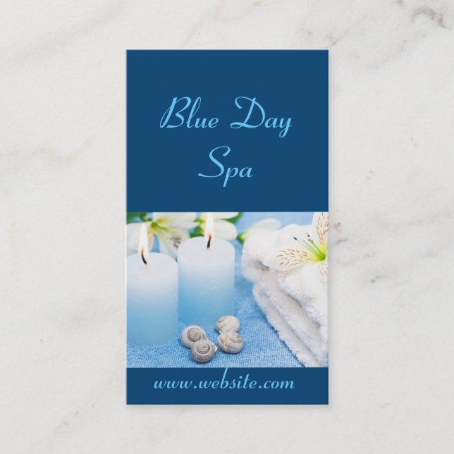 Carte De Visite Spa de la Journée bleue (Devant)