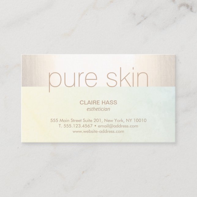 Carte De Visite Spa de la journée Gold Estheticicicit Skincare (Devant)