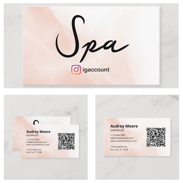 Carte De Visite Spa d'esthéticienne à l'aquarelle (Watercolor Esthetician Spa Business Card
)