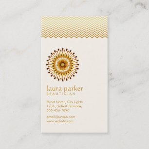 Carte De Visite Spa d'or de santé de méditation de yoga de fleur