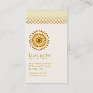 Carte De Visite Spa d'or de santé de méditation de yoga de fleur
