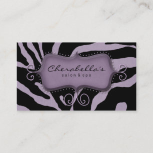 Carte de visite Spa du salon rétro Zebra Purple