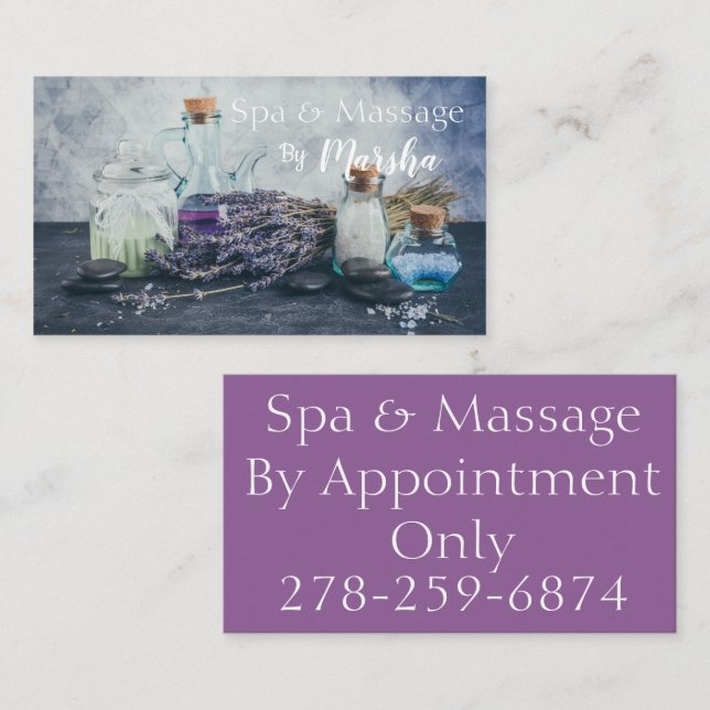 Carte De Visite Spa et massage (Devant / Derrière)