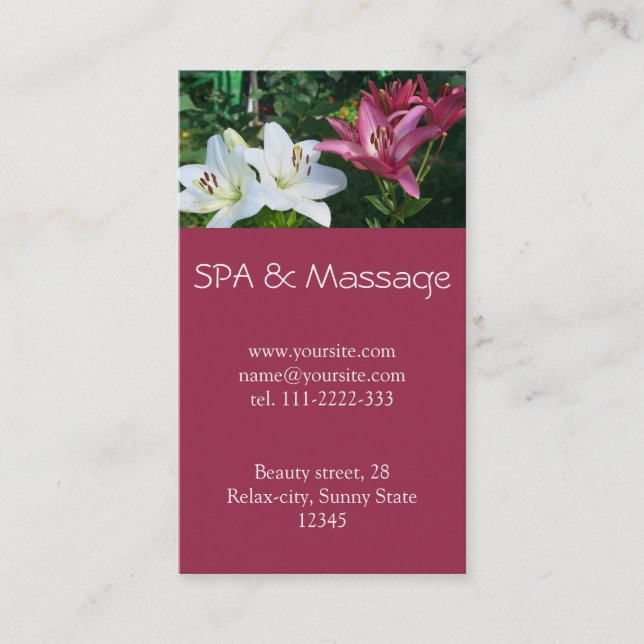 Carte De Visite SPA et massage (Devant)