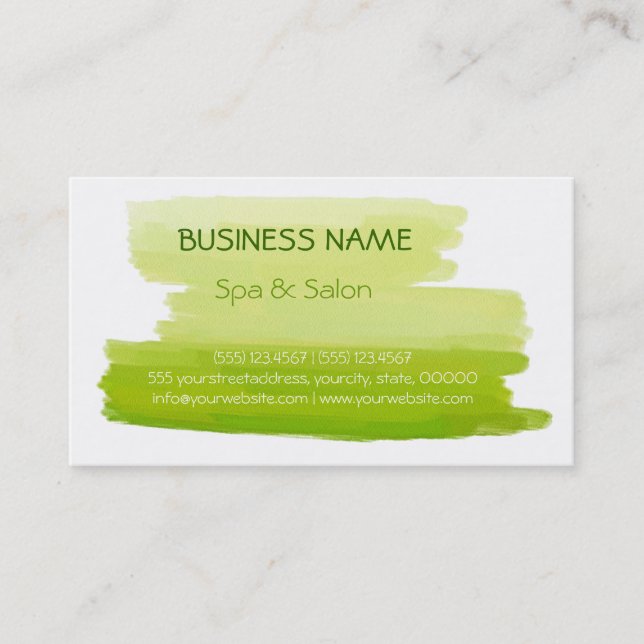 Carte De Visite Spa et Salon Professionnel Élégant Moderne (Devant)