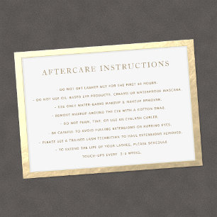 Carte De Visite Spa Gold Frame After Care pour Lash Extensions