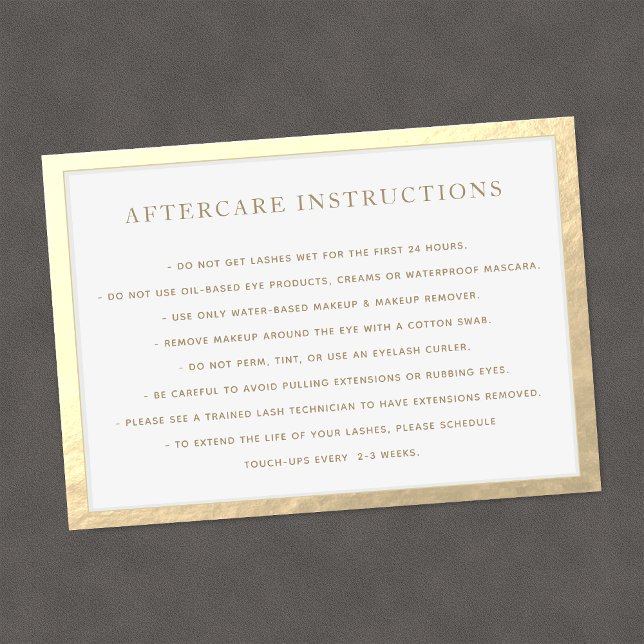 Carte De Visite Spa Gold Frame After Care pour Lash Extensions (Créateur téléchargé)
