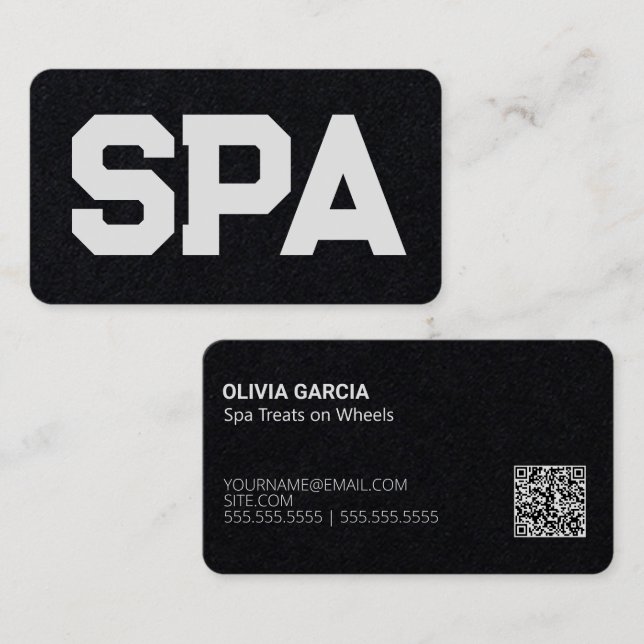 Carte De Visite Spa mobile personnalisé QR (Devant / Derrière)
