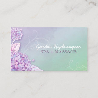 Carte De Visite Spa moderne Hydrangeas + Massage