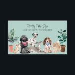 Carte De Visite Spa pour animaux de compagnie<br><div class="desc">De mignons cartes de visite de toilettage avec des chiens d'aquarelle sur un arrière - plan bleu clair vert.</div>