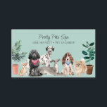 Carte De Visite Spa pour animaux de compagnie<br><div class="desc">De mignons cartes de visite de toilettage avec des chiens d'aquarelle sur un arrière - plan bleu clair vert.</div>