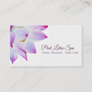 Carte De Visite Spa rose de Lotus de *~* - soins de la peau de