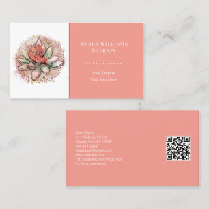 Carte De Visite Spa thérapeutique Yoga Succulent guérison QR Code