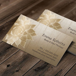 Carte De Visite Spa vintage de santé de Lotus d'or de thérapie d