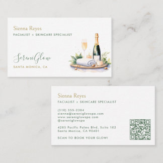 Carte De Visite Spa Wellness Salon Yoga Massage Elegant Green Gold