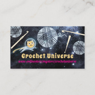 Carte De Visite Space cat univers fil crochet crochet crochet