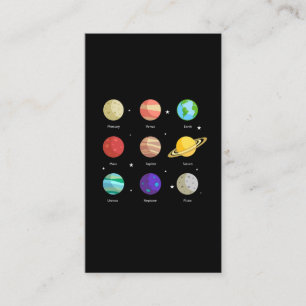 Carte De Visite Space Galaxy Planètes solaires Vénus Mars Jupiter