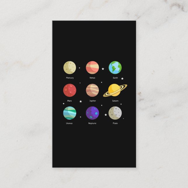 Carte De Visite Space Galaxy Planètes solaires Vénus Mars Jupiter  (Devant)