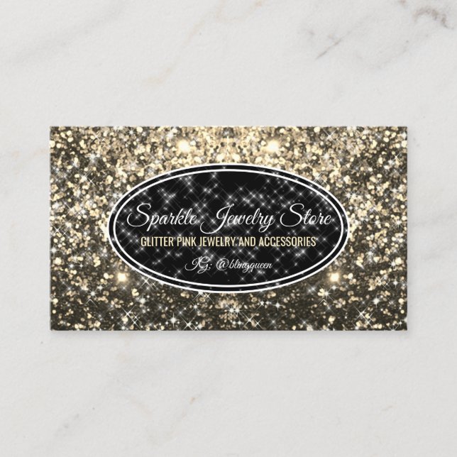 Carte De Visite Sparkle Gold Boss Glitz Glam Starlust Bijoux (Devant)