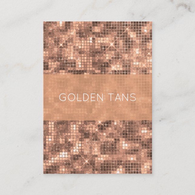 Carte De Visite Sparkle Gold Luxe Sparkle Girly Sequins (Devant)