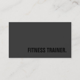 Carte De Visite Spécial Black Out Grey Fitness Trainer tendance