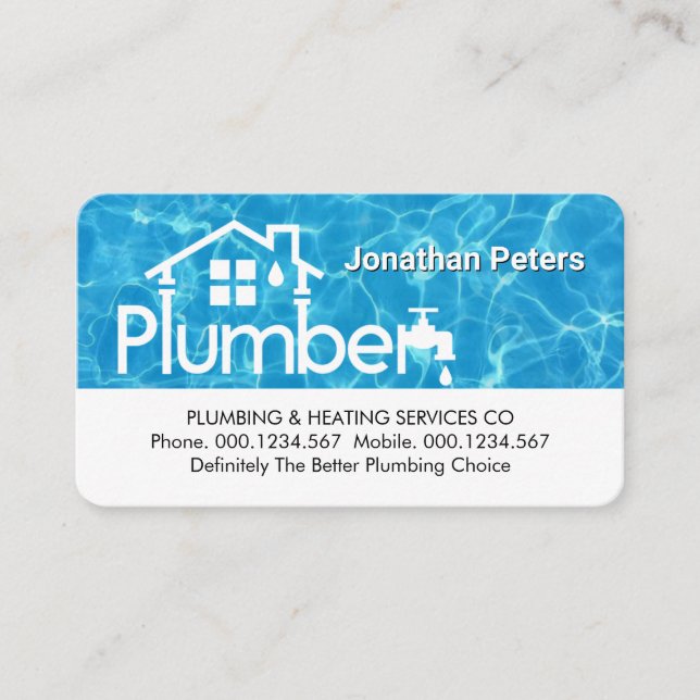 Carte De Visite Special Home Plumber Signage On Water (Devant)