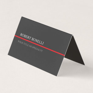 Carte De Visite Spécial Unique Gris Rouge Élégant Moderne