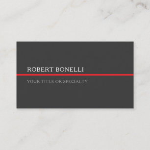 Carte De Visite Spécial Unique Gris Rouge Élégant Moderne