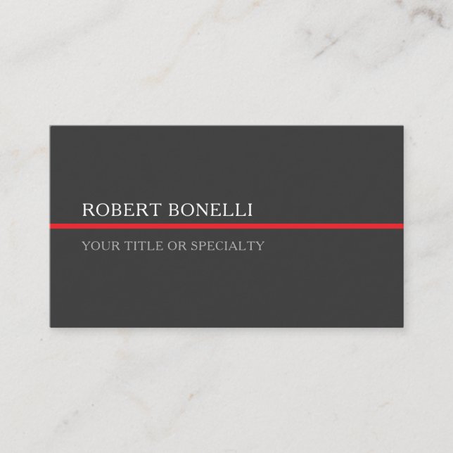 Carte De Visite Spécial Unique Gris Rouge Élégant Moderne (Devant)
