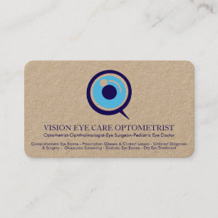 Carte De Visite Spécialiste de l'optométrie ophtalmologue artisana