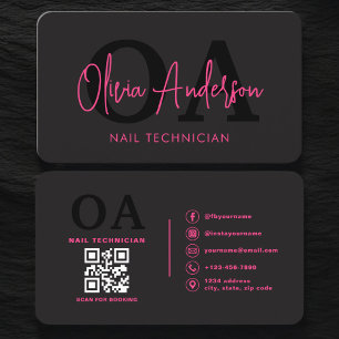 Carte De Visite Spécialiste des ongles Artiste code QR