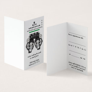 Carte De Visite Spécialiste des soins ophtalmologiques Rappel de r