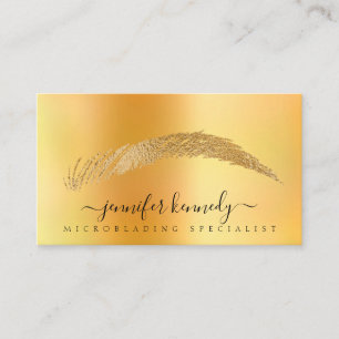 Carte De Visite Spécialiste des Sourcils Microblading Métallisé Or
