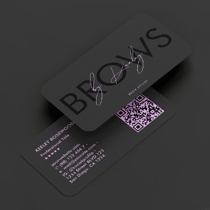 Carte De Visite Spécialiste des sourcils Studio de sourcils Noir V