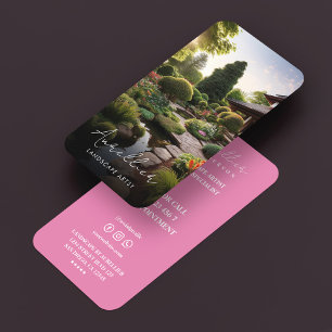 Carte De Visite Spécialiste du jardin Artiste paysagiste rose