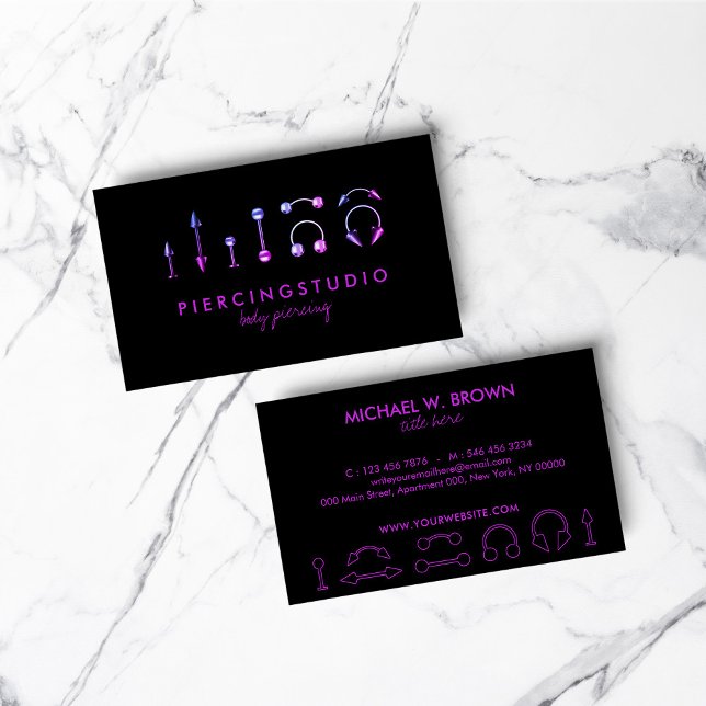 Carte De Visite Spécialiste du piercing (Piercing Specialist Business Card)