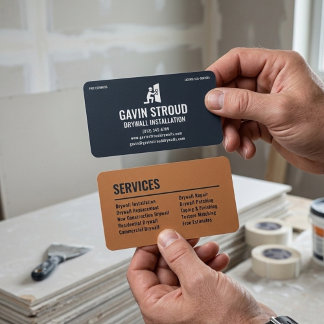 Carte De Visite Spécialiste du placoplâtre Charbon Moderne & Cuivr