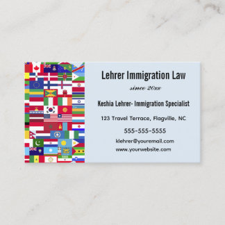 Carte De Visite Spécialiste éditable de l'immigration de voyage