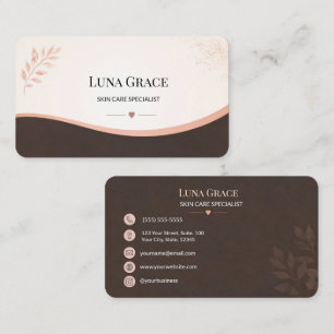 Carte De Visite Spécialiste en Soins de Peau Botanique Rose