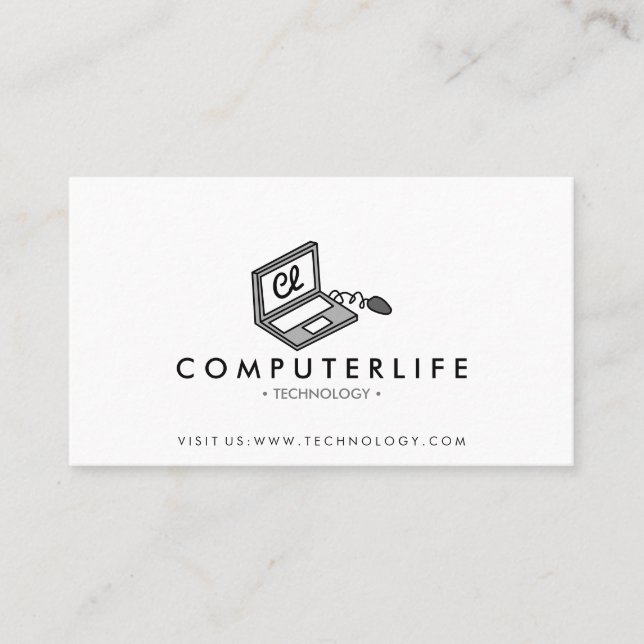 Carte De Visite Spécialiste informatique ordinateur portable techn (Devant)