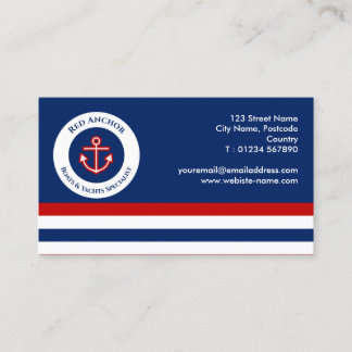Carte De Visite Spécialiste nautique du bateau d'Ancre rouge